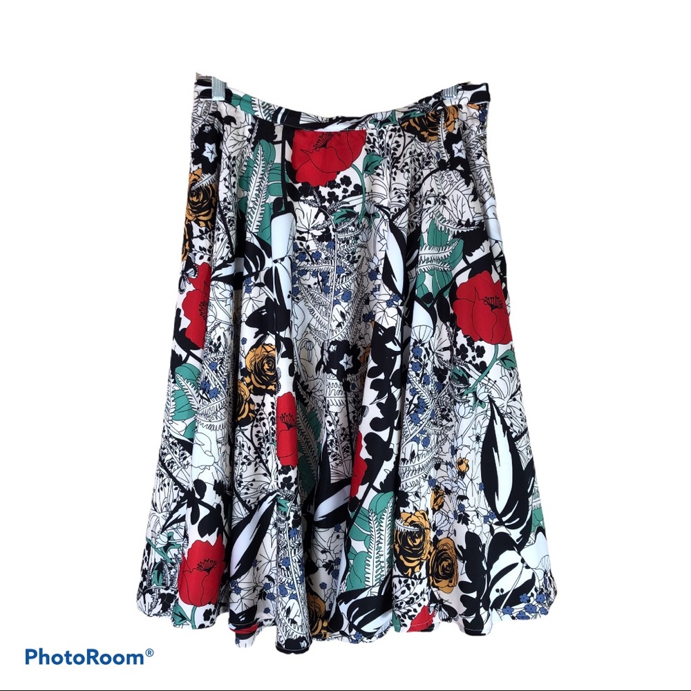 ModCloth x Dupenny Ikebana for All Full Skirt Sz L